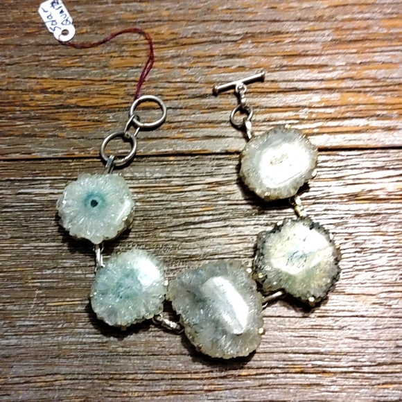 New Sterling Silver9 Green Solar Quartz Bracelet - Picture 5 of 6